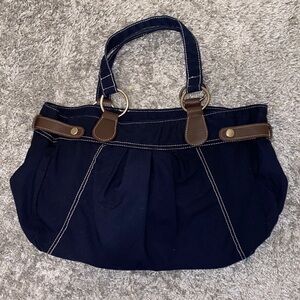 Old Navy Navy and Brown Shoulder Bag